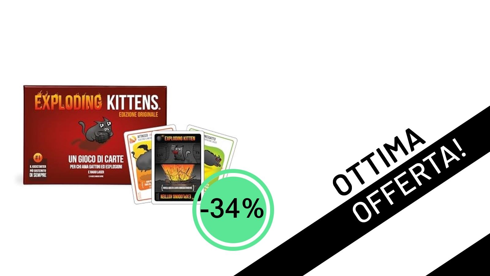 L'esilarante Exploding Kittens di Asmodee è in offerta a soli 15,08€: un party game imperdibile!