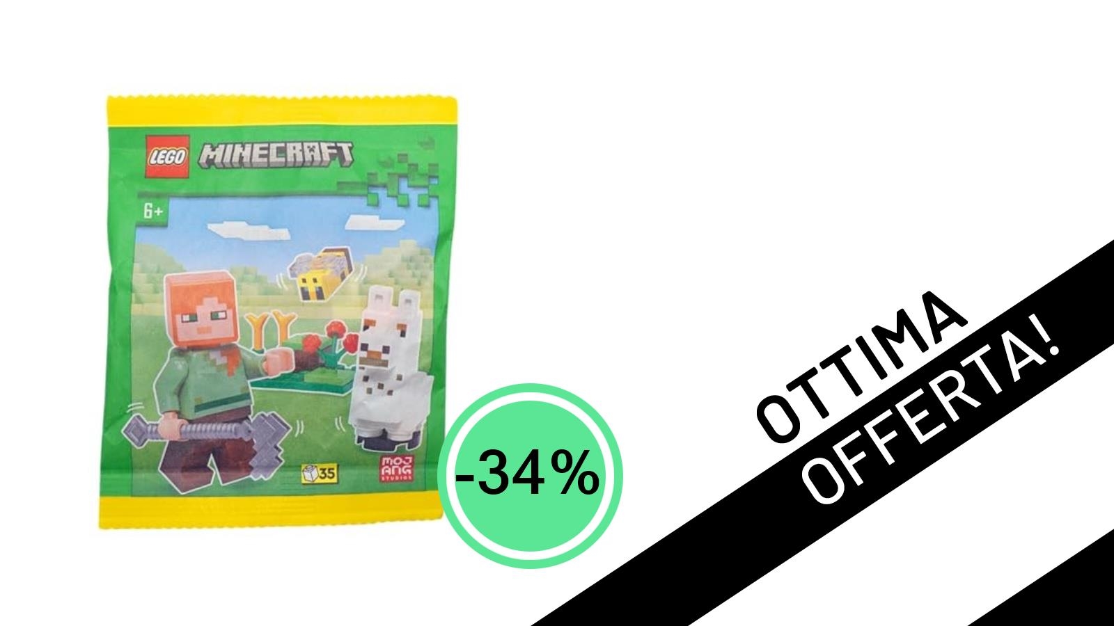 Offerta imperdibile: LEGO Minecraft con Alex, Baby Llama e Ape a soli 10,25€!