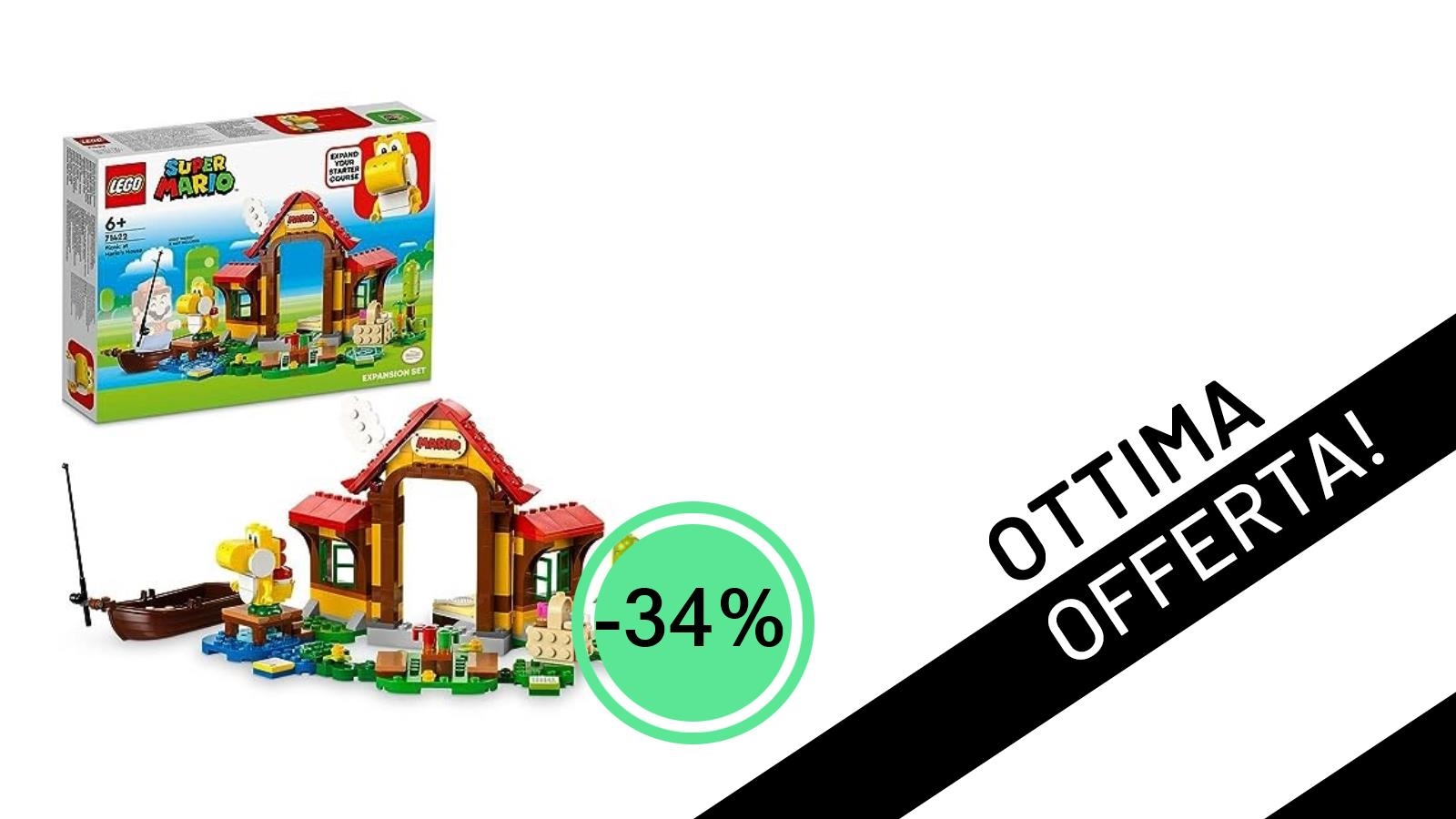 LEGO Super Mario: Il Pack Picnic alla Casa di Mario con Yoshi Giallo È in Offerta Imperdibile a Soli 24,97€!