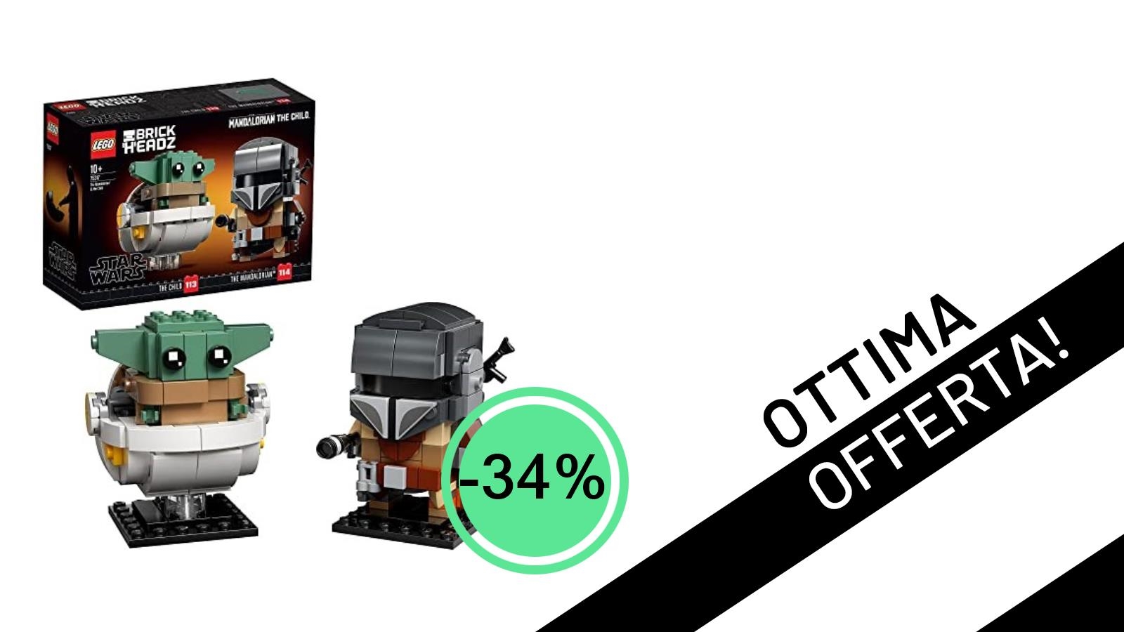 LEGO Star Wars Brickheadz: Il Mandalorian e Baby Yoda in offerta imperdibile a soli 25,79€!