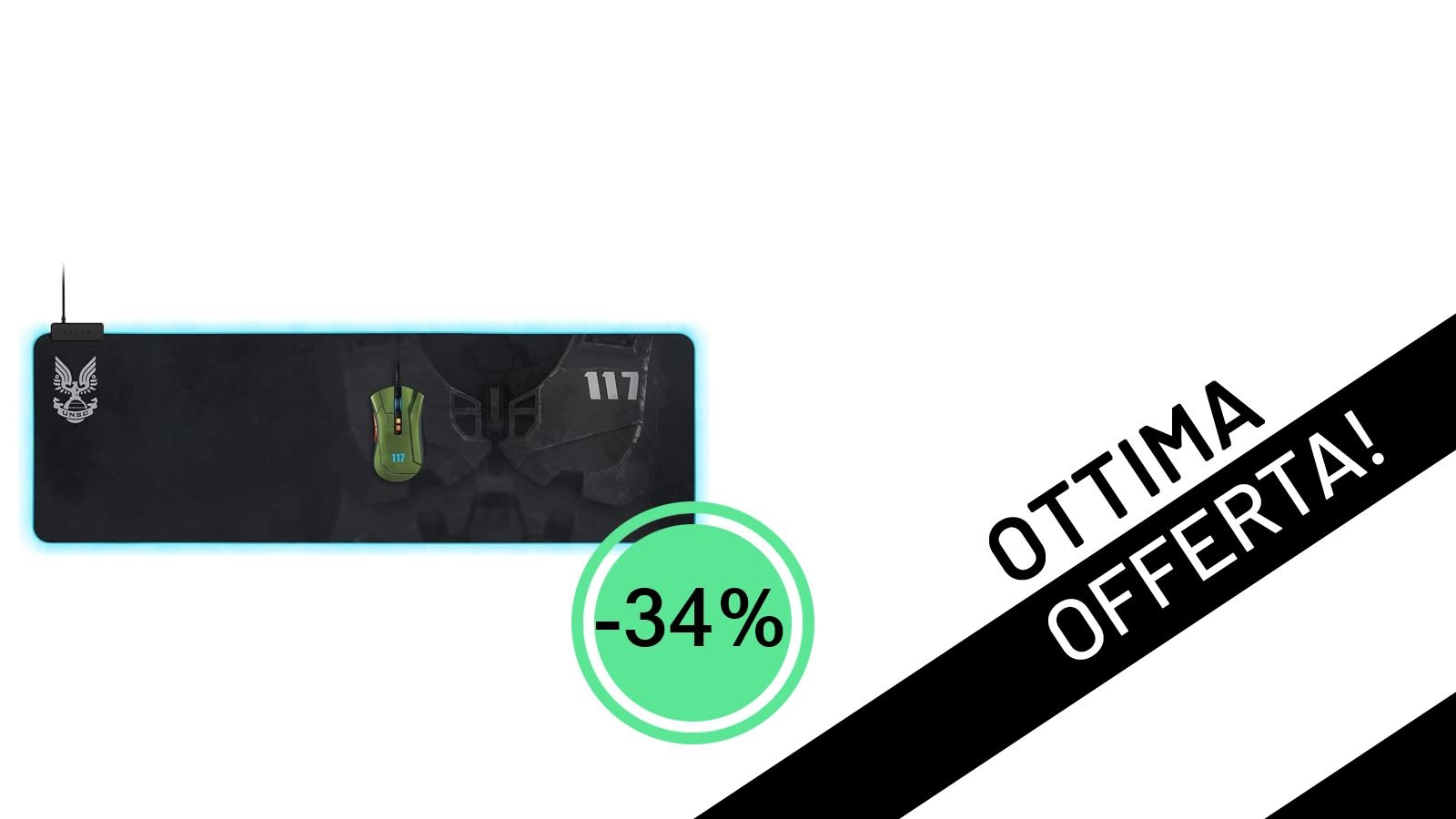 Offerta Razer Imperdibile: Il Goliathus Extended Chroma HALO Infinite Ed. al -34%!