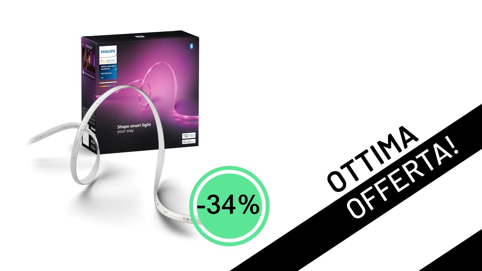 Offerta Imperdibile: Philips Hue Strisce LED Smart a Soli 46,49€!