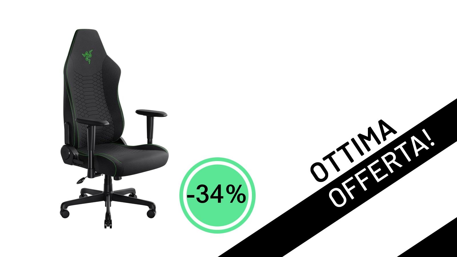 Razer Iskur V2 X: La Sedia Gaming Essenziale al Minimo Storico con il -34%!