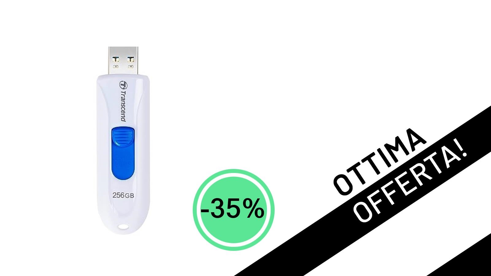 Offerta Imperdibile: La Chiavetta USB Transcend 256GB a soli 22,13€ con il -35% di sconto!