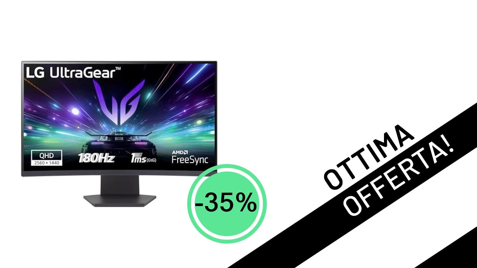 LG UltraGear 27GS60QC: Il Monitor Gaming Curvo QHD da 180Hz a soli 150€!