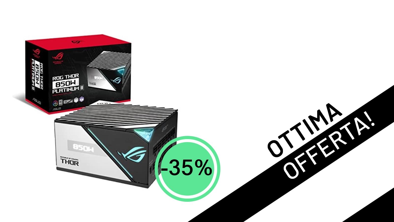 Potenza e Stile: L'alimentatore ASUS ROG THOR 850W Platinum in offerta a soli 209,83€!