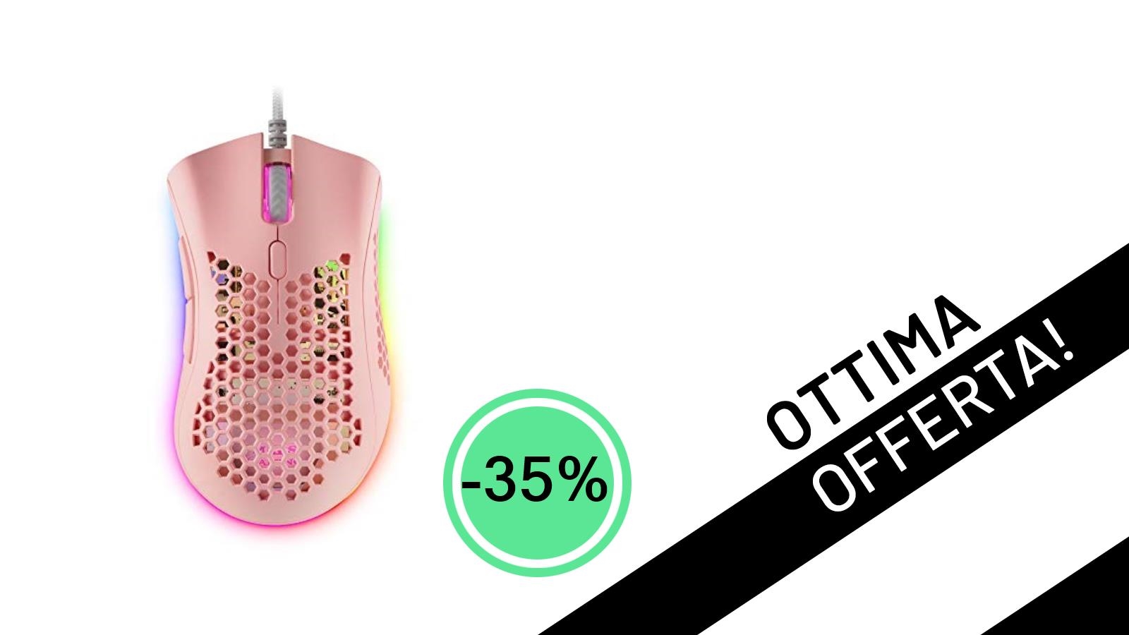 Mars Gaming MMEX Rosa: Mouse Gaming Premium a un Prezzo Sbalorditivo, Scontato del 35%!