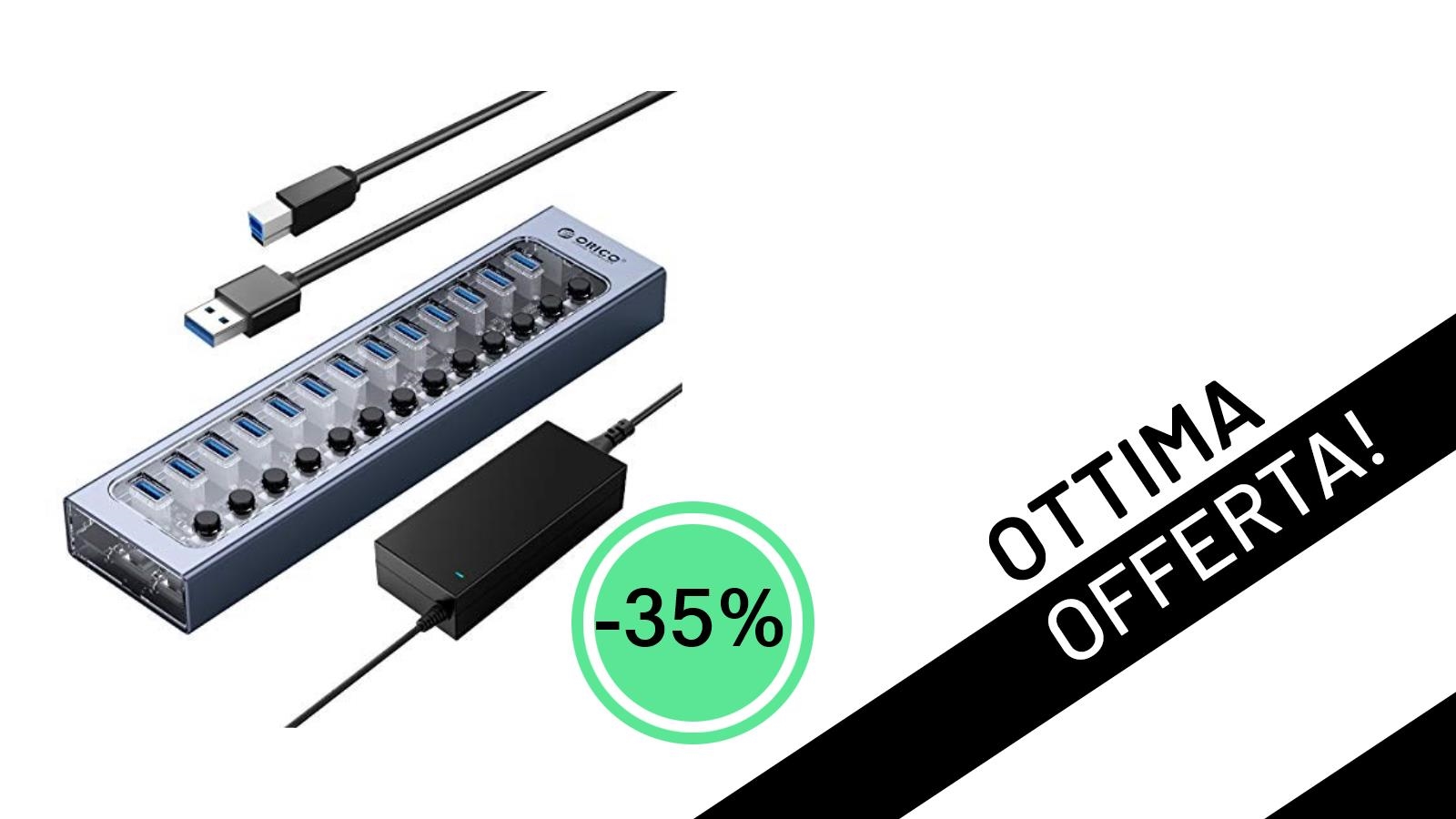 Hub USB ORICO 13 Porte: Massima Connettività e Velocità USB 3.0 con il 35% di Sconto!