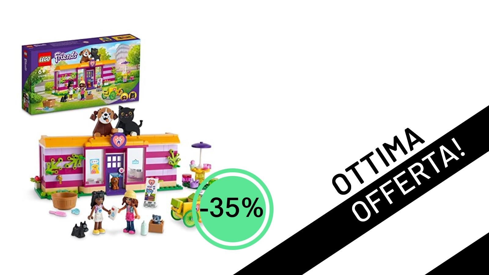 LEGO Friends: Il Caffè di Adozione dei Cuccioli in Offerta Imperdibile, Salva il -35%!