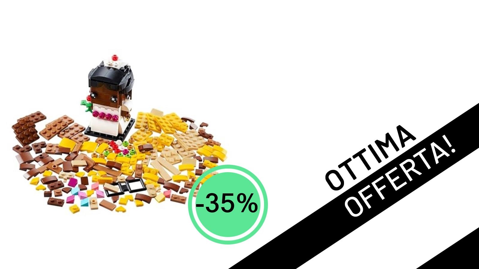 Il set LEGO Brickheadz 40383 "Sposa e Sposo" è in offerta a un prezzo incredibile: -35%!