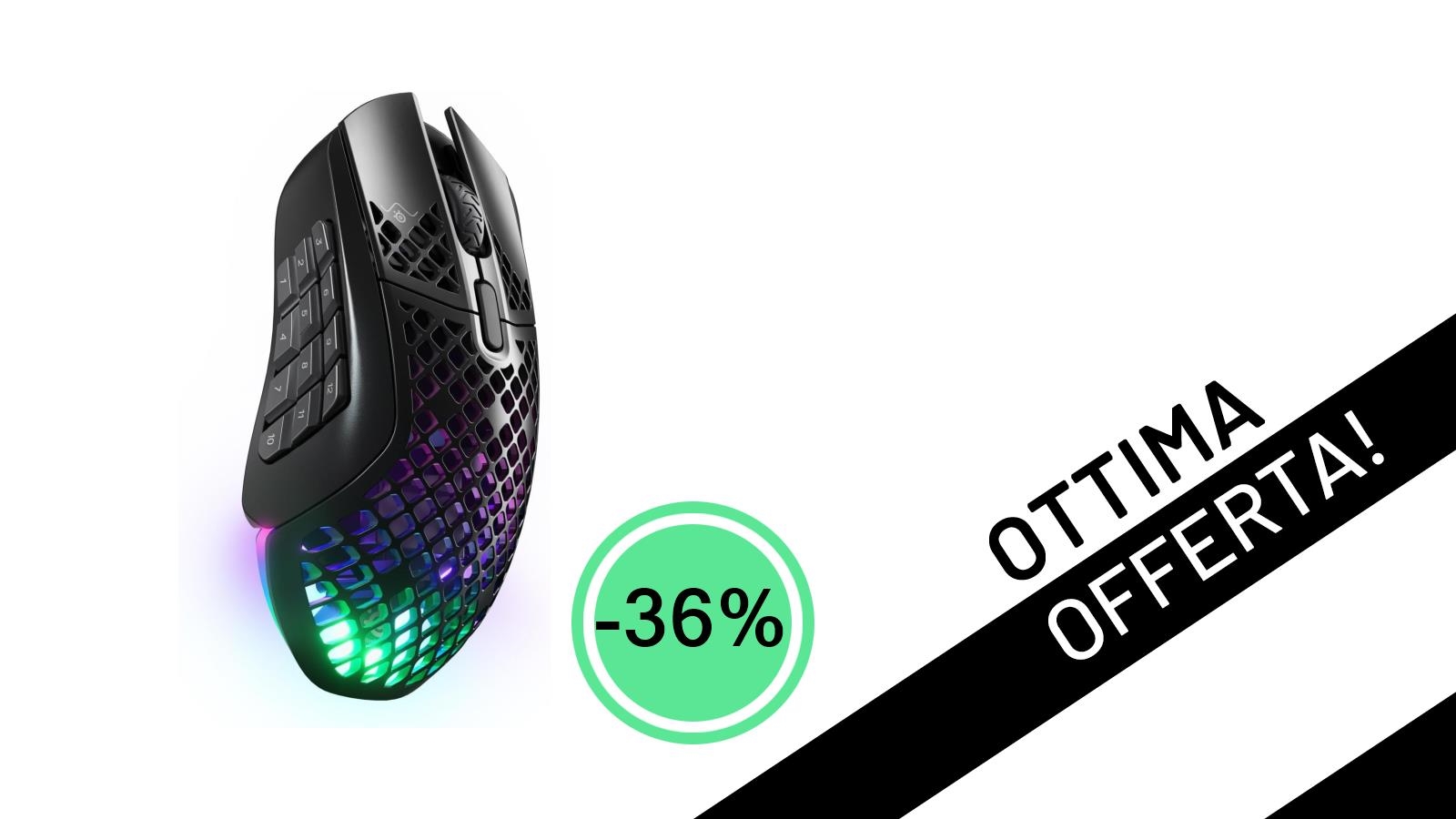 SteelSeries Aerox 9 Wireless: Mouse Gaming Definitivo con uno Sconto del 36% a soli 99,99€!