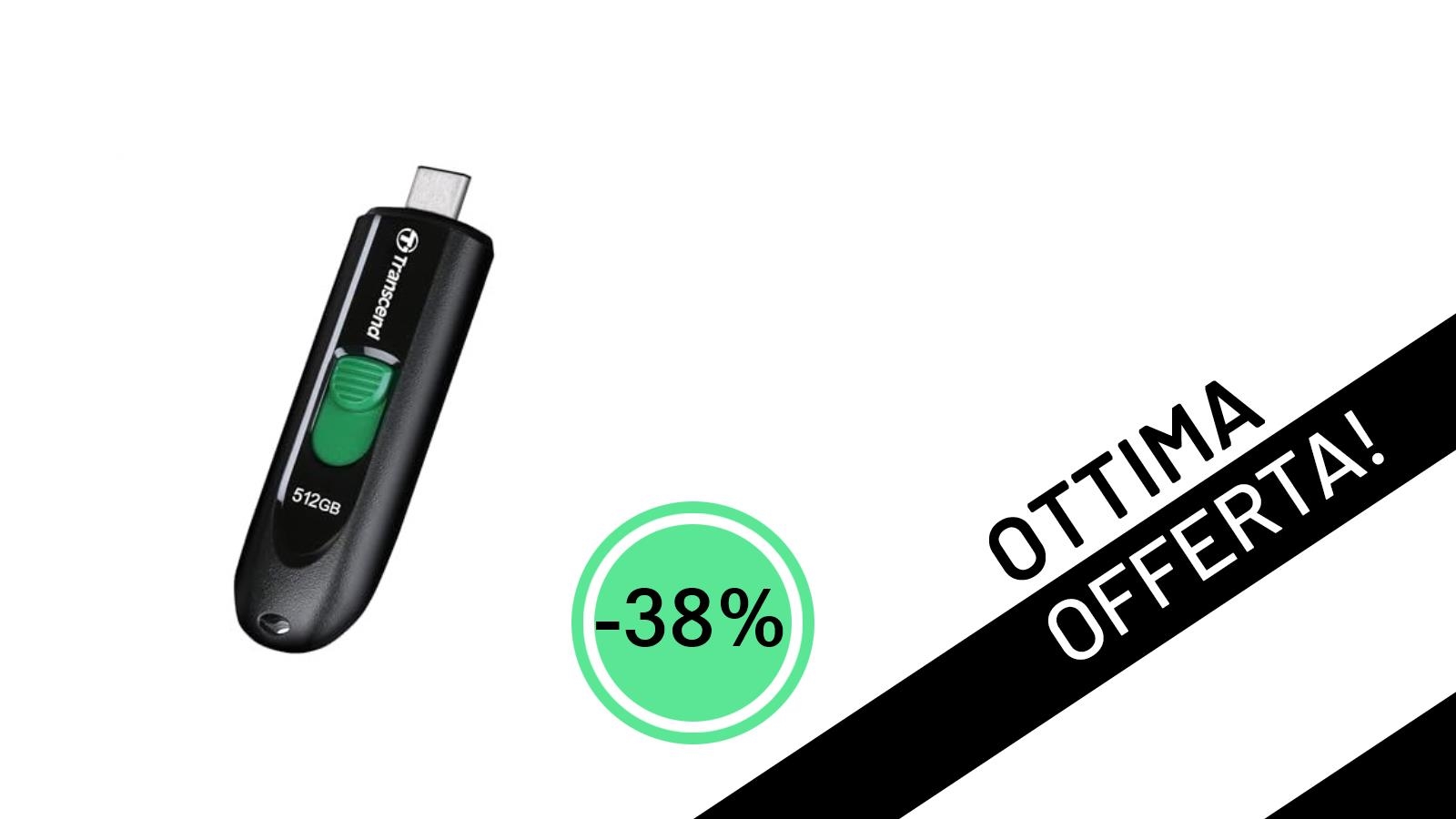 Offerta Imperdibile: Chiavetta USB Transcend da 512GB USB-C con Sconto Record del -38%!