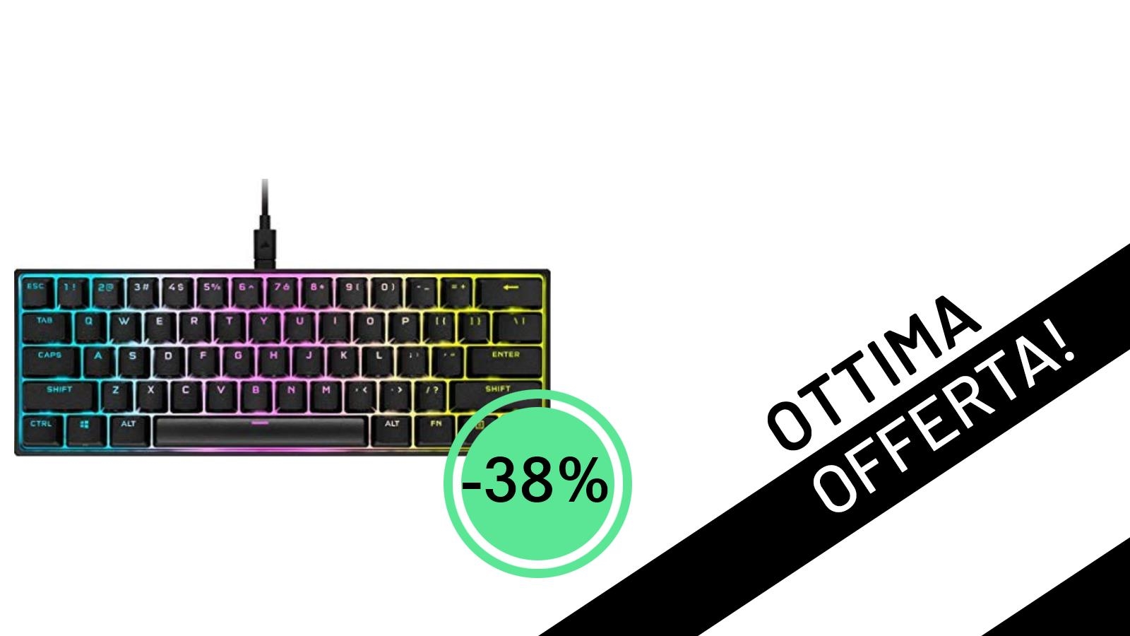 Corsair K65 RGB MINI: la tastiera gaming compatta e potente al -38%!