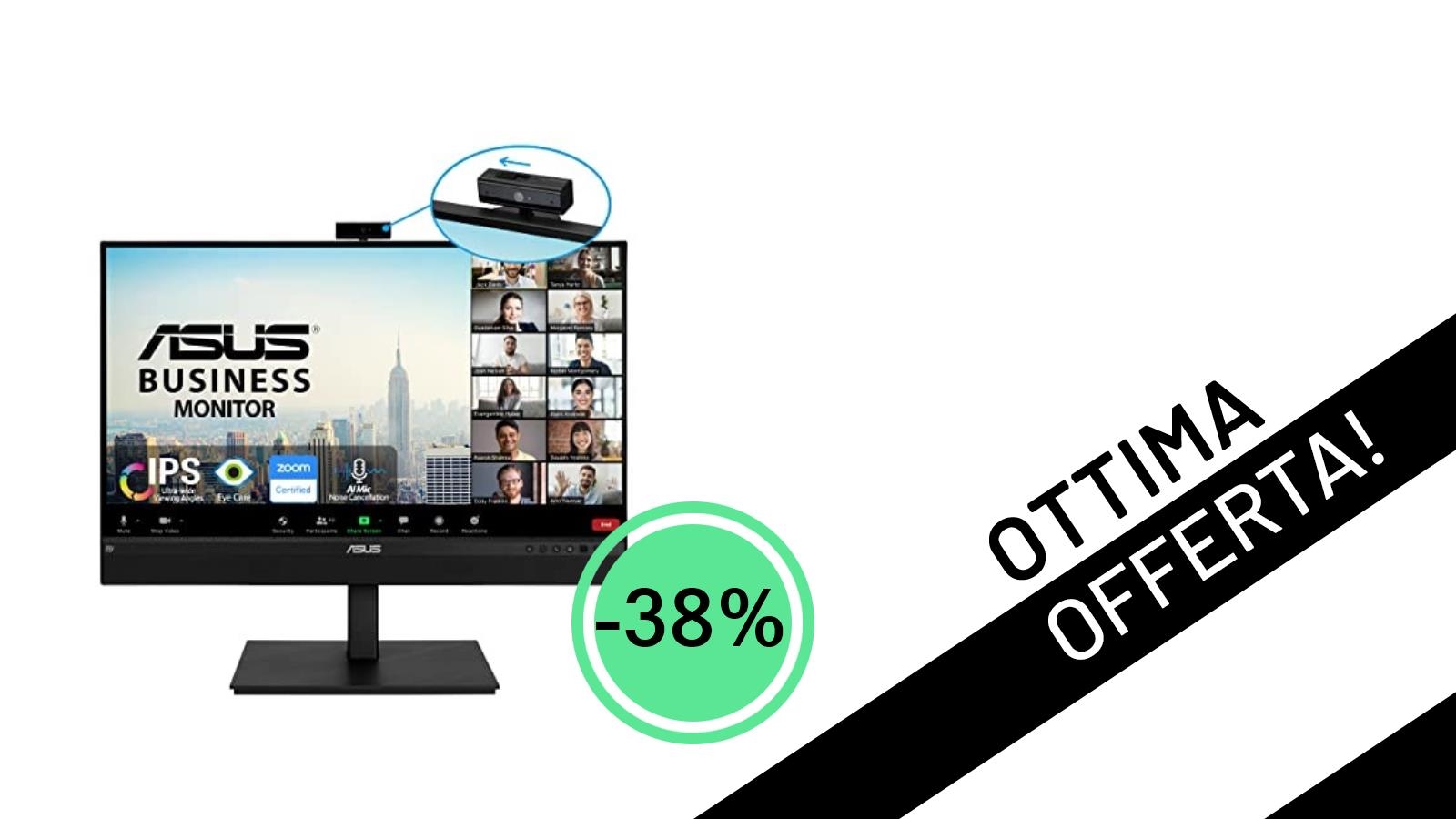 Monitor ASUS BE27ACSBK 27" WQHD: L'offerta Imperdibile con Webcam Integrata al -38%!