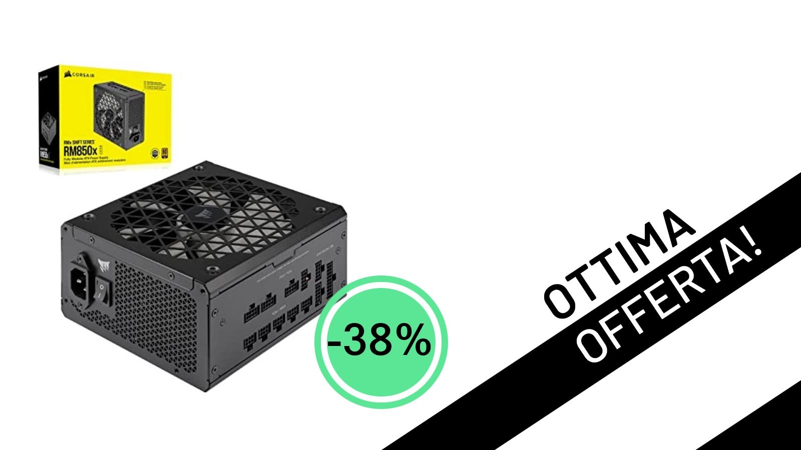 L'alimentatore Corsair RM850x SHIFT crolla a un prezzo incredibile con il -38% su Amazon!