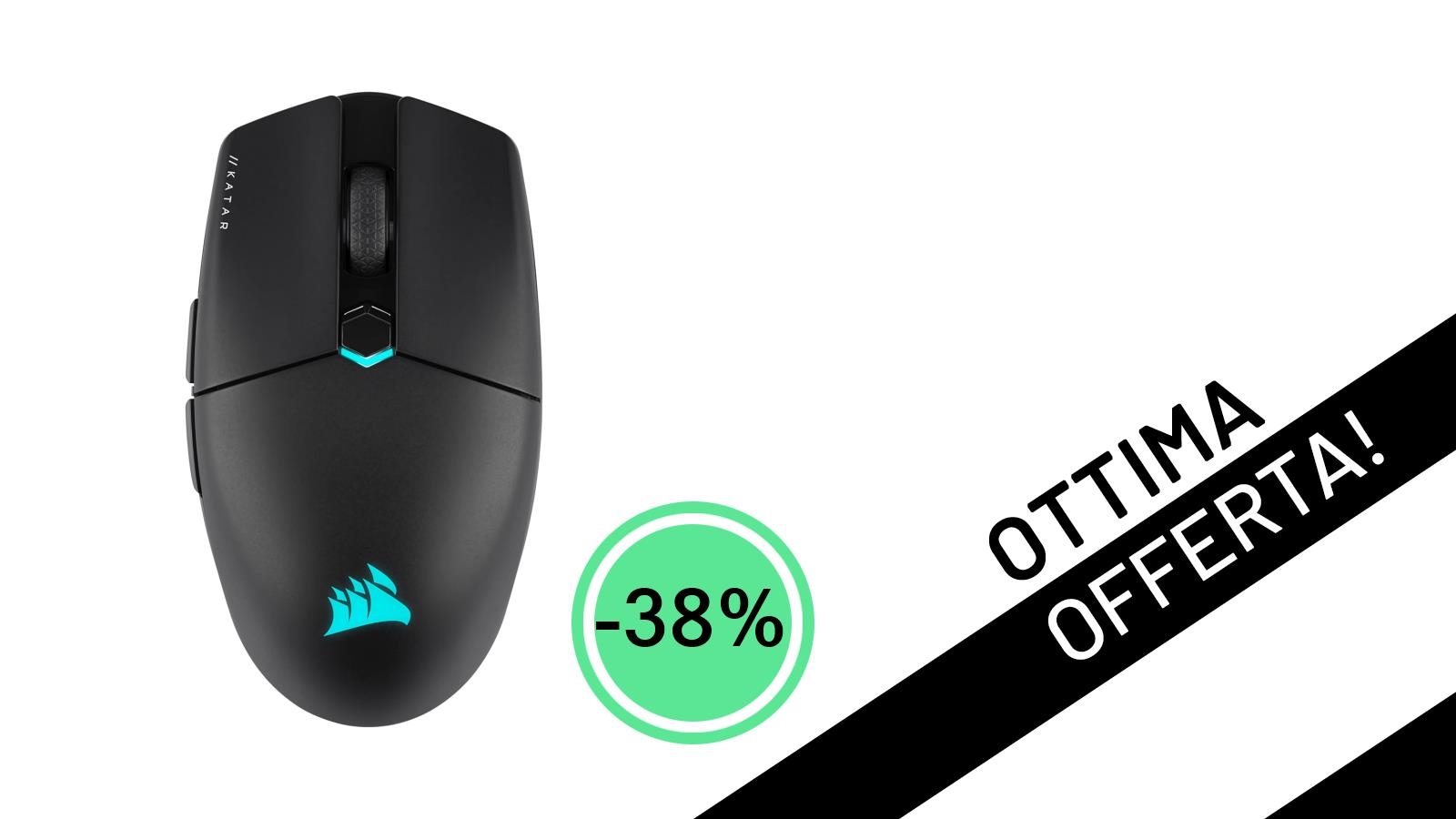 Sconto Shock sul Corsair KATAR ELITE WIRELESS: Il Mouse Gaming Definitivo a Meno di 50€!