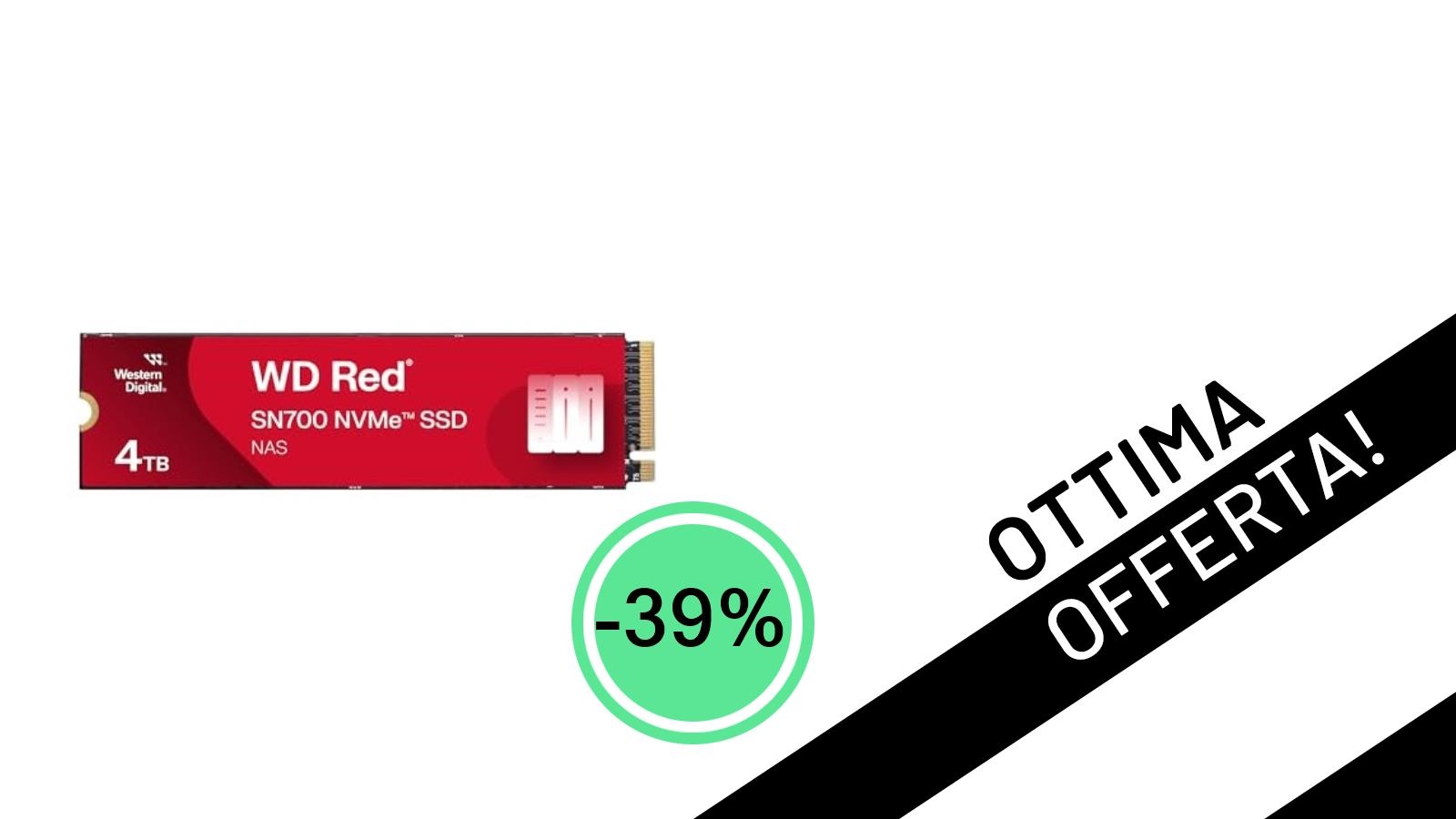 Western Digital WD Red SN700 4 TB NVMe SSD: Prestazioni NAS al Top con il -39%!