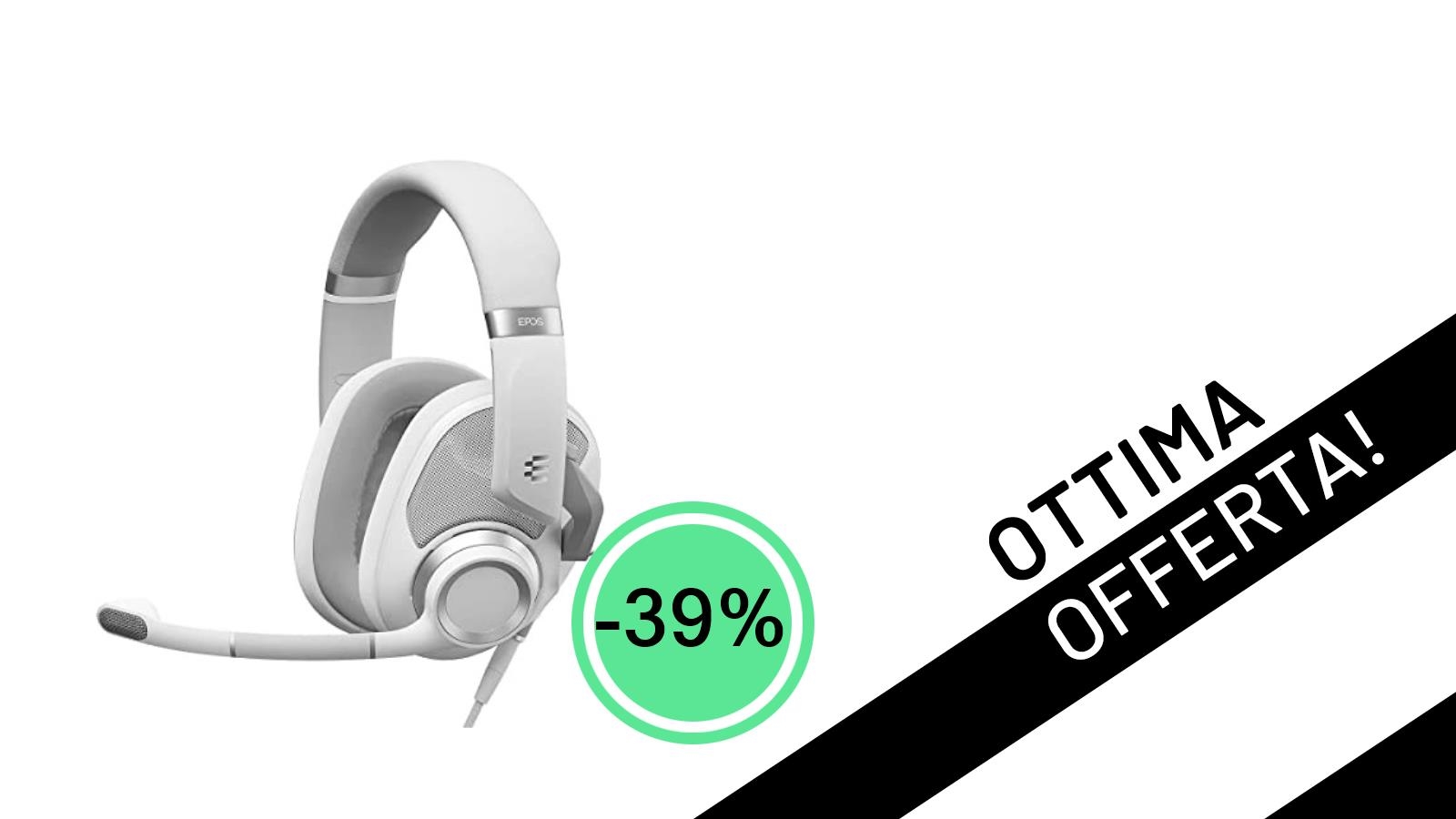 Offerta imperdibile: le cuffie gaming EPOS H6Pro (Ghost White) al minimo storico con il 39% di sconto!