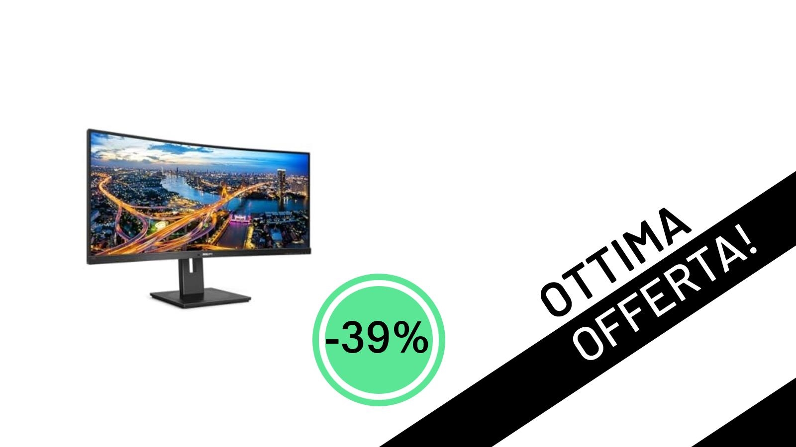 Offerta Imperdibile: Il Monitor Philips 34" WQHD 100Hz Scontato del -39% a Soli 291,02€!