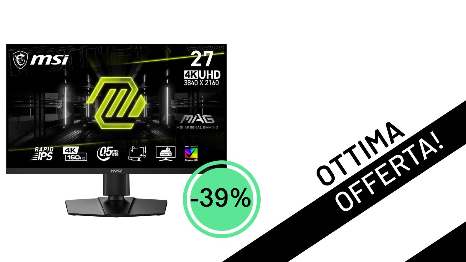 MSI MAG 274UPF E2: Il Monitor Gaming 4K a 160Hz che Sconvolge il Mercato con uno Sconto del 39%!