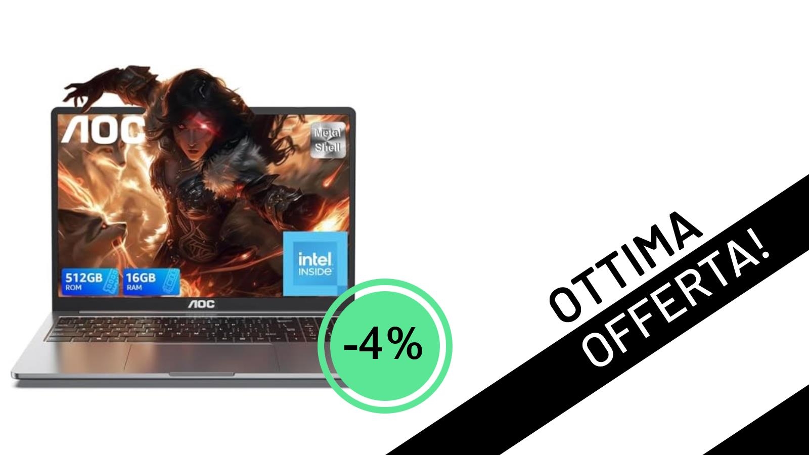 AOC: il Notebook da 15,6 pollici con N97 e 16GB RAM, ora a un prezzo incredibile!