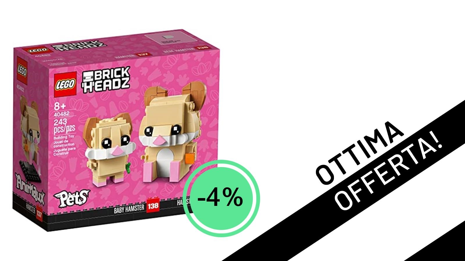 Offerta imperdibile! Il set LEGO BrickHeadz 40482 - Criceti e Bebè è tuo con uno sconto del 4%!