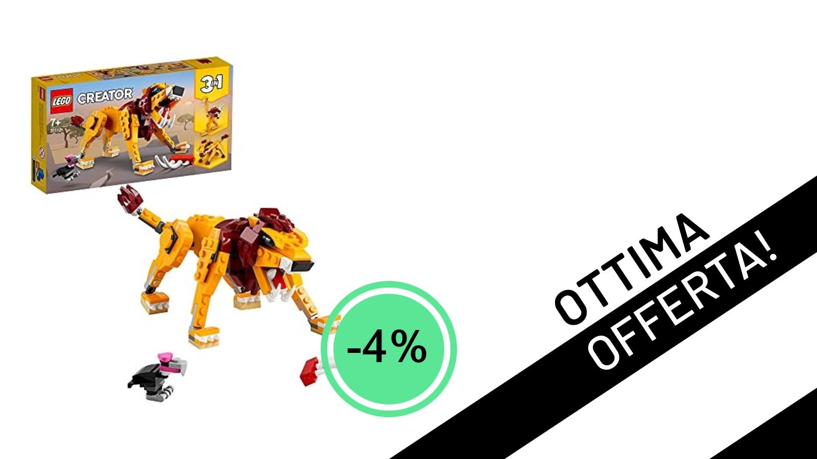 Offerta da non perdere: il LEGO Creator Leone Selvatico 31112 a soli 29,16€!