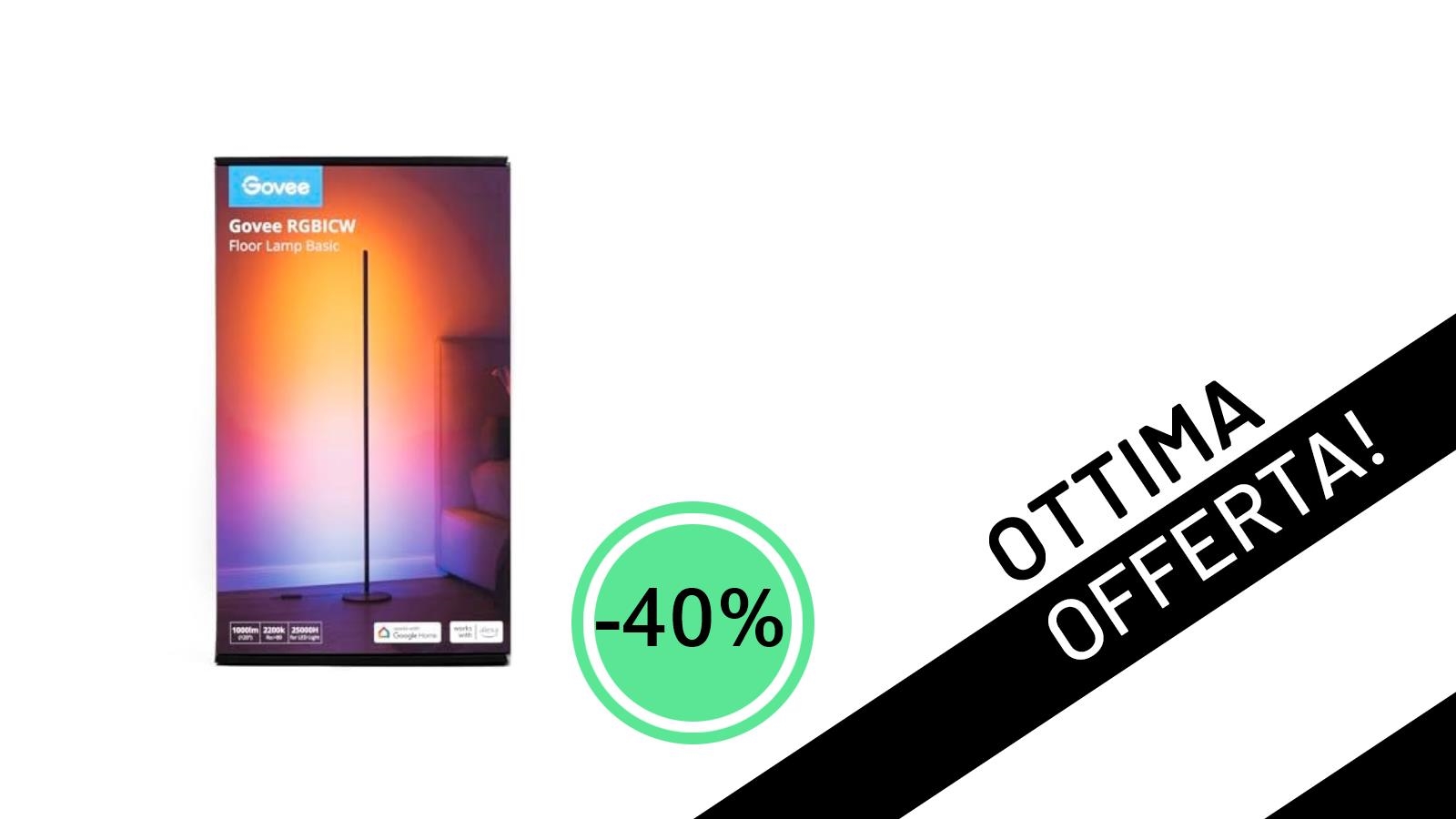 Govee Lampada da Terra LED RGBIC: L'Illuminazione Smart a Soli 53,99€ con il 40% di Sconto!