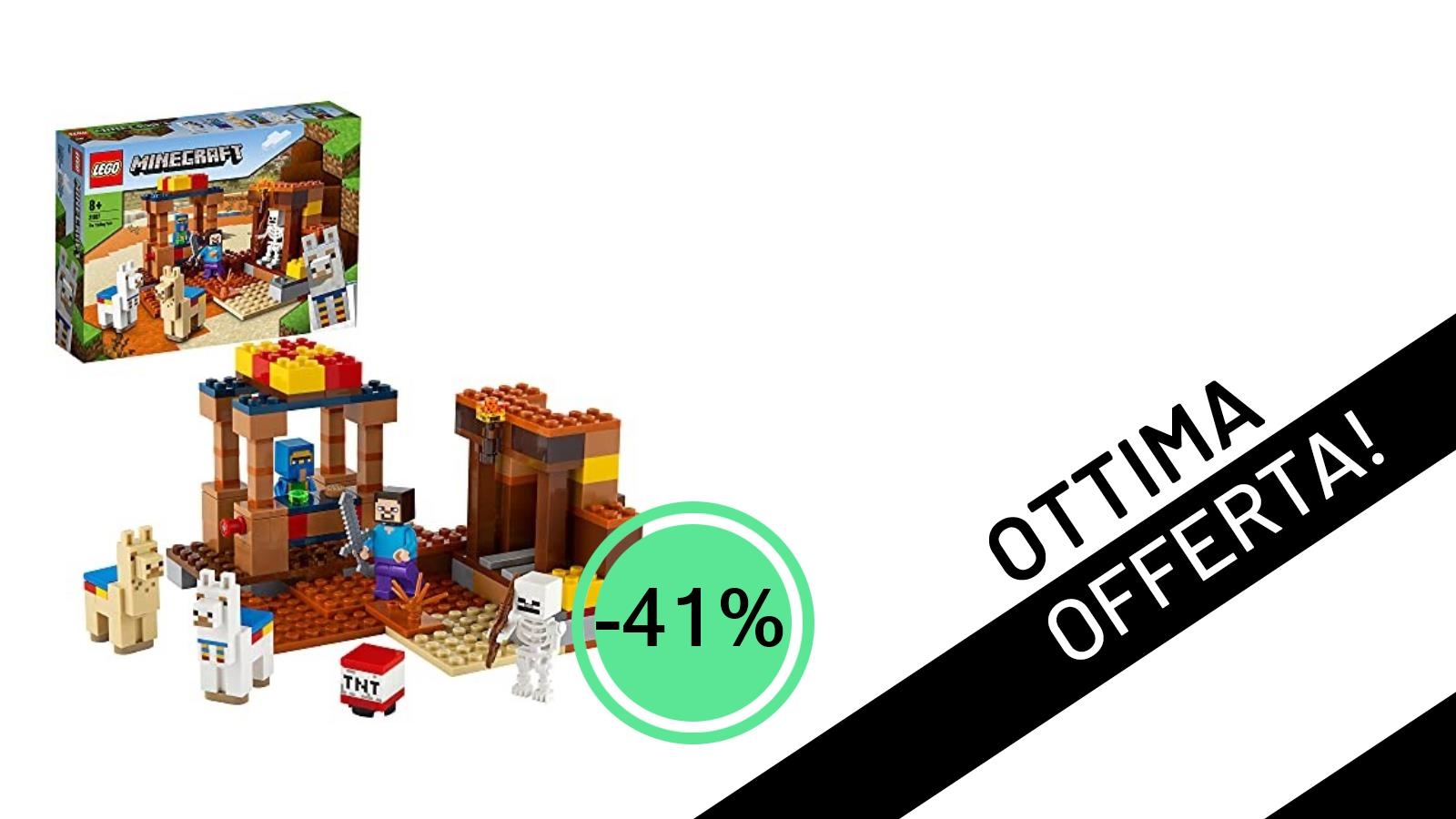 LEGO Minecraft 21167 Il Trading Post in offerta lampo: -41% e solo 24,95€!