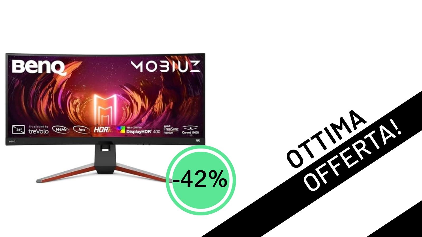 Offerta Shock: BenQ MOBIUZ EX3415R, il Monitor Curvo Gaming a un Prezzo Mai Visto!
