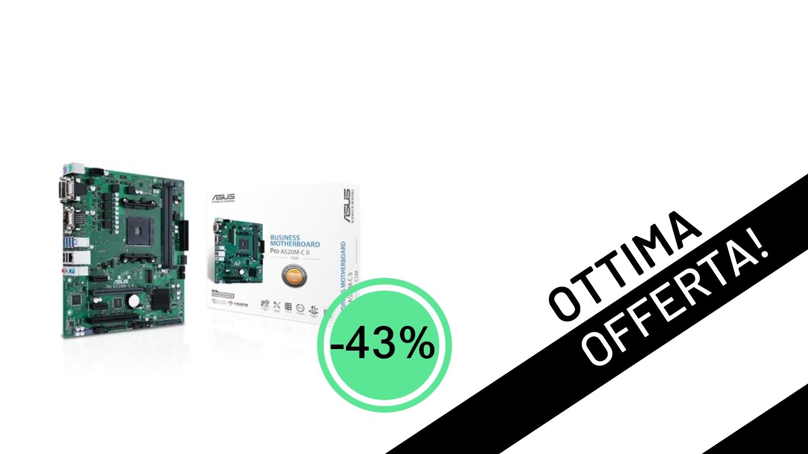 Affare Imperdibile ASUS: La Scheda Madre PRO A520M-C II/CSM al 43% di Sconto!