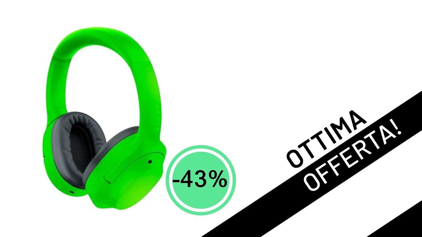 Offerta Shock: Le Razer Opus X Gaming Verdi Scontate del 43% a Soli 62,62€!