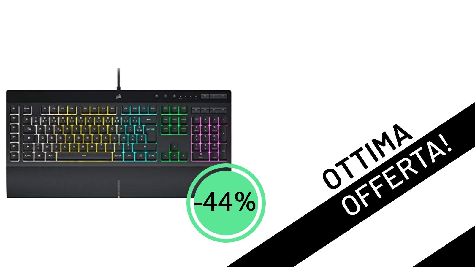 La Tastiera Gaming Corsair K55 RGB PRO GOMMA crolla del 44%: solo 58,64€ su Amazon!