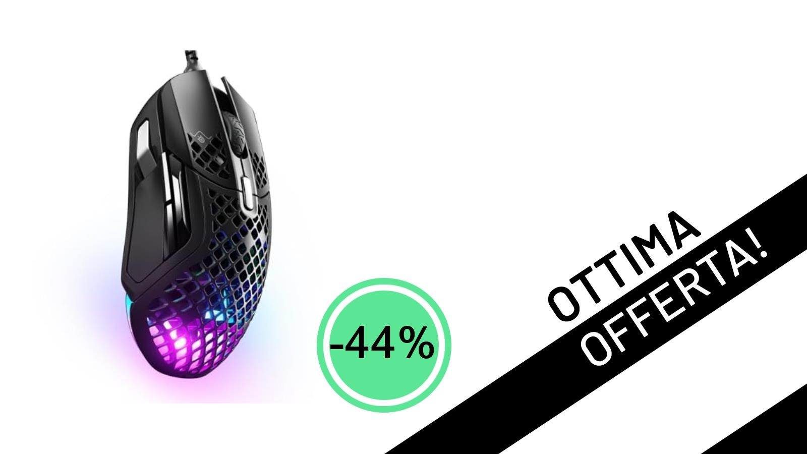 SteelSeries Aerox 5: Il mouse da gaming ultraleggero e resistente all'acqua al minimo storico con il 44% di sconto!