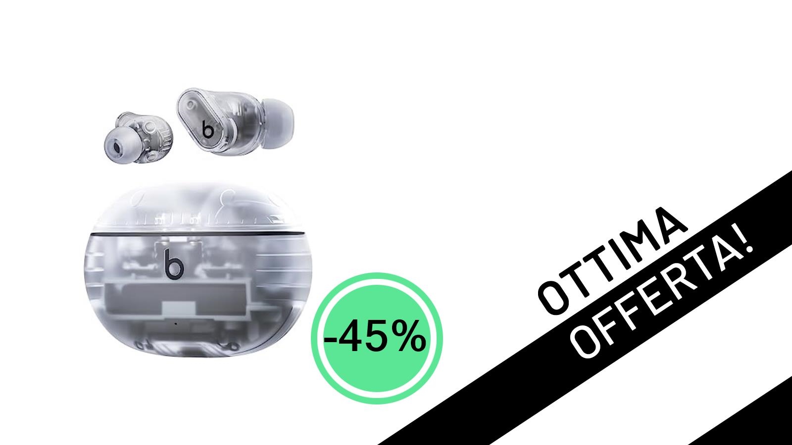 Offerta Esclusiva: Beats Studio Buds + Trasparenti con Cancellazione del Rumore a soli 109€!