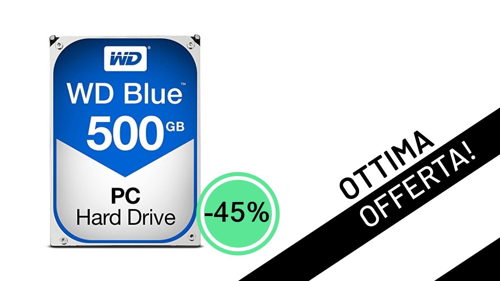 Spazio di Archiviazione al Minimo Storico: HDD Western Digital Blu 500GB a soli 31,90€!