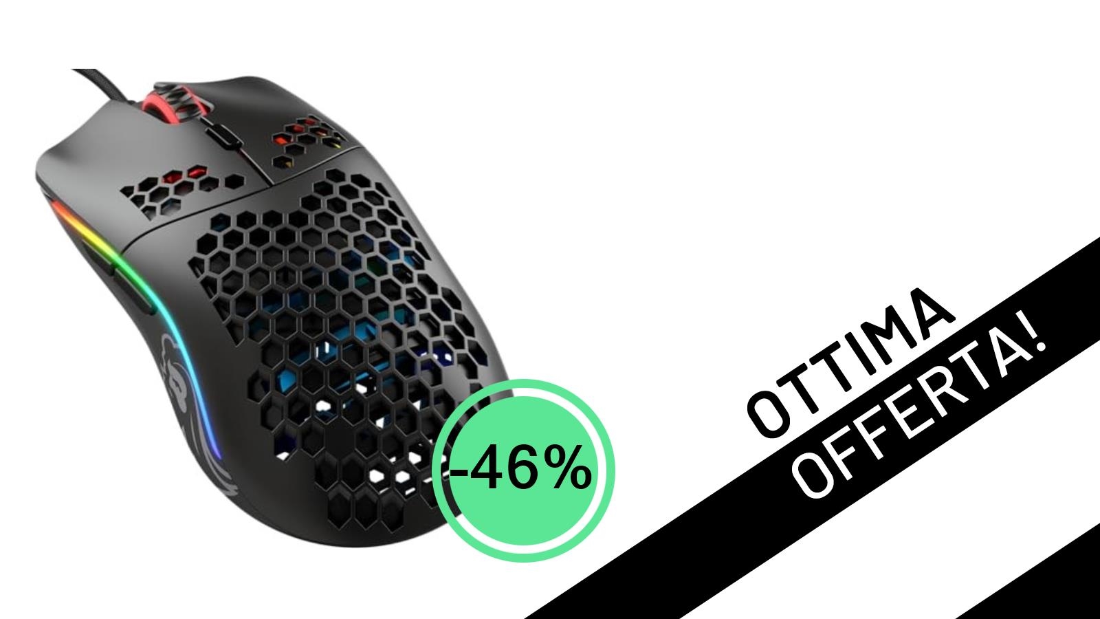 Glorious Model O- (Piccolo): il mouse da gaming superleggero con uno sconto del 46% a soli 32,68€!