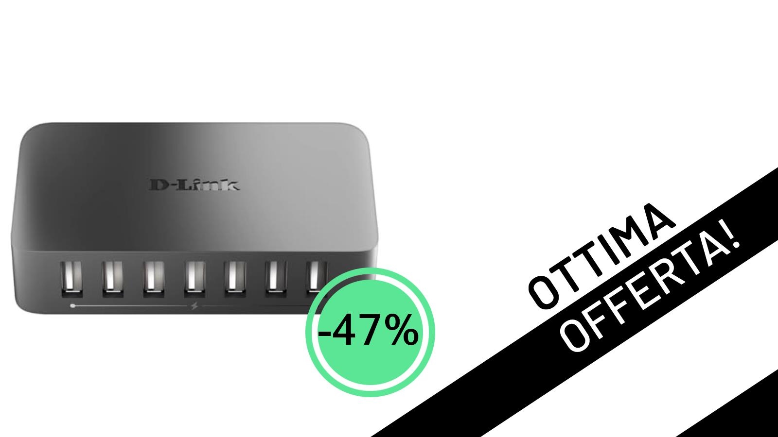 Non perdere l'occasione: l'Hub USB D-Link DUB-H7 a 7 Porte è tuo con uno sconto del -47%!