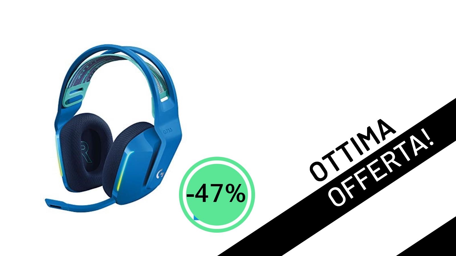 Offerta Shock Logitech G733 LIGHTSPEED: Cuffie Gaming Wireless al -47% a soli 89,90€!