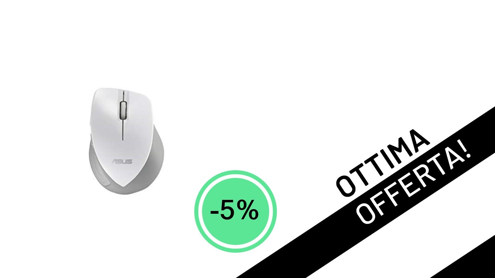 L'ASUS WT465 Mouse Wireless Gaming Bianco è in offerta a un prezzo incredibile: solo 19,90€!