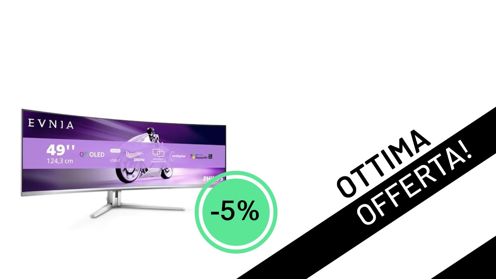 Offerta Imperdibile: Philips Evnia 49" OLED QD, il Sogno dei Gamer, ora a 949€!