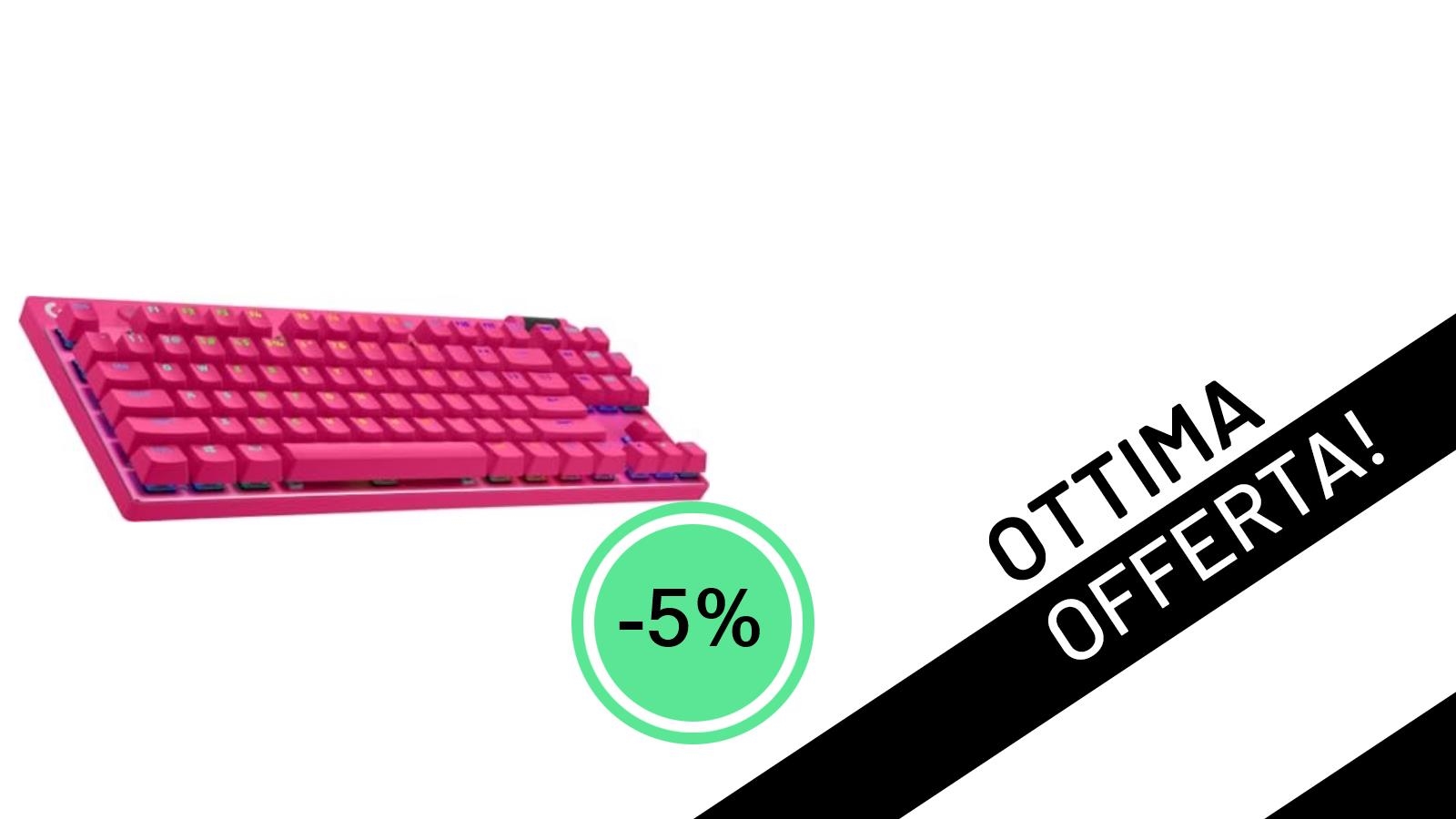 Imperdibile: Logitech G PRO X TKL LIGHTSPEED Magenta, la tastiera gaming wireless al 5% di sconto!