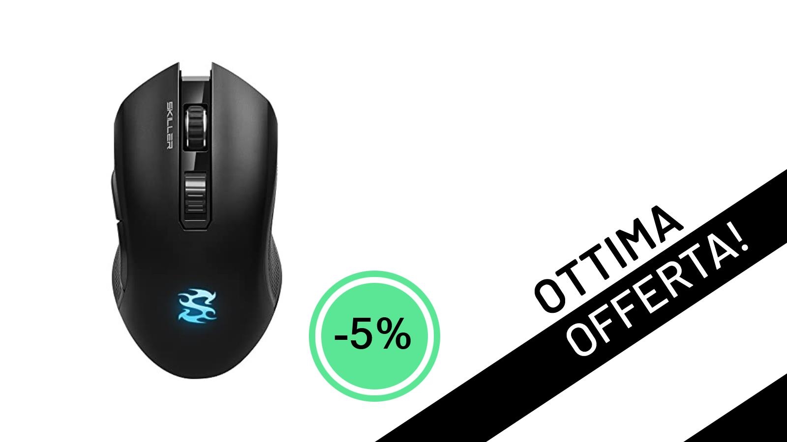 Mouse Gaming Sharkoon SKILLER SGM3: RGB, Dual Mode e Sconto del 5% a 39,11€!