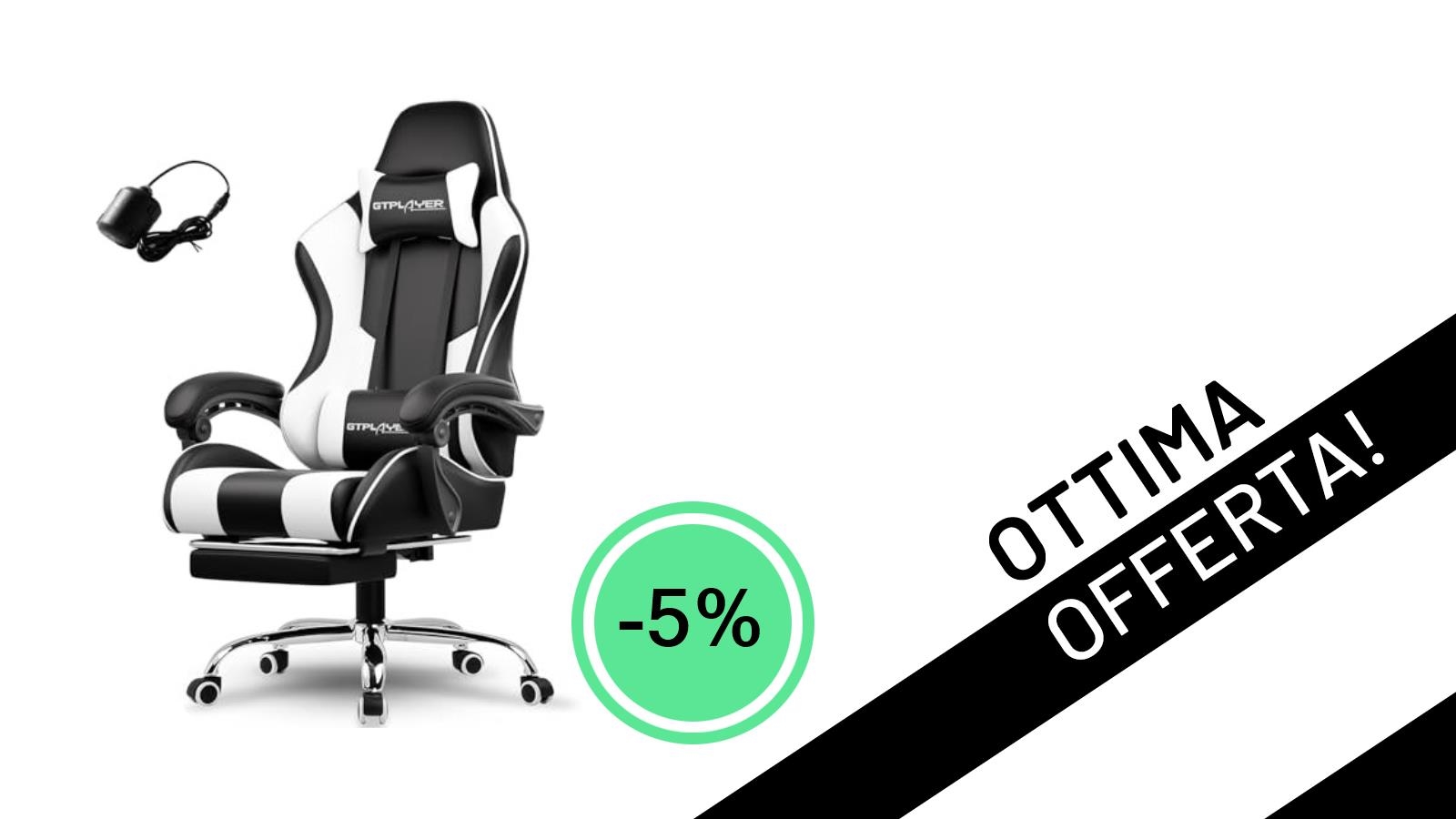 GTPLAYER Sedia Gaming: Ergonomia e Comfort Assoluto con il -5% di Sconto!