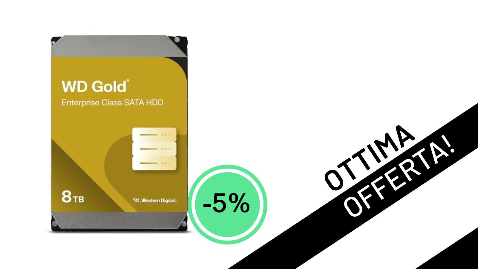 WD Gold 8 TB al minimo storico: l'HDD professionale che aspettavi ora a 289,00€!