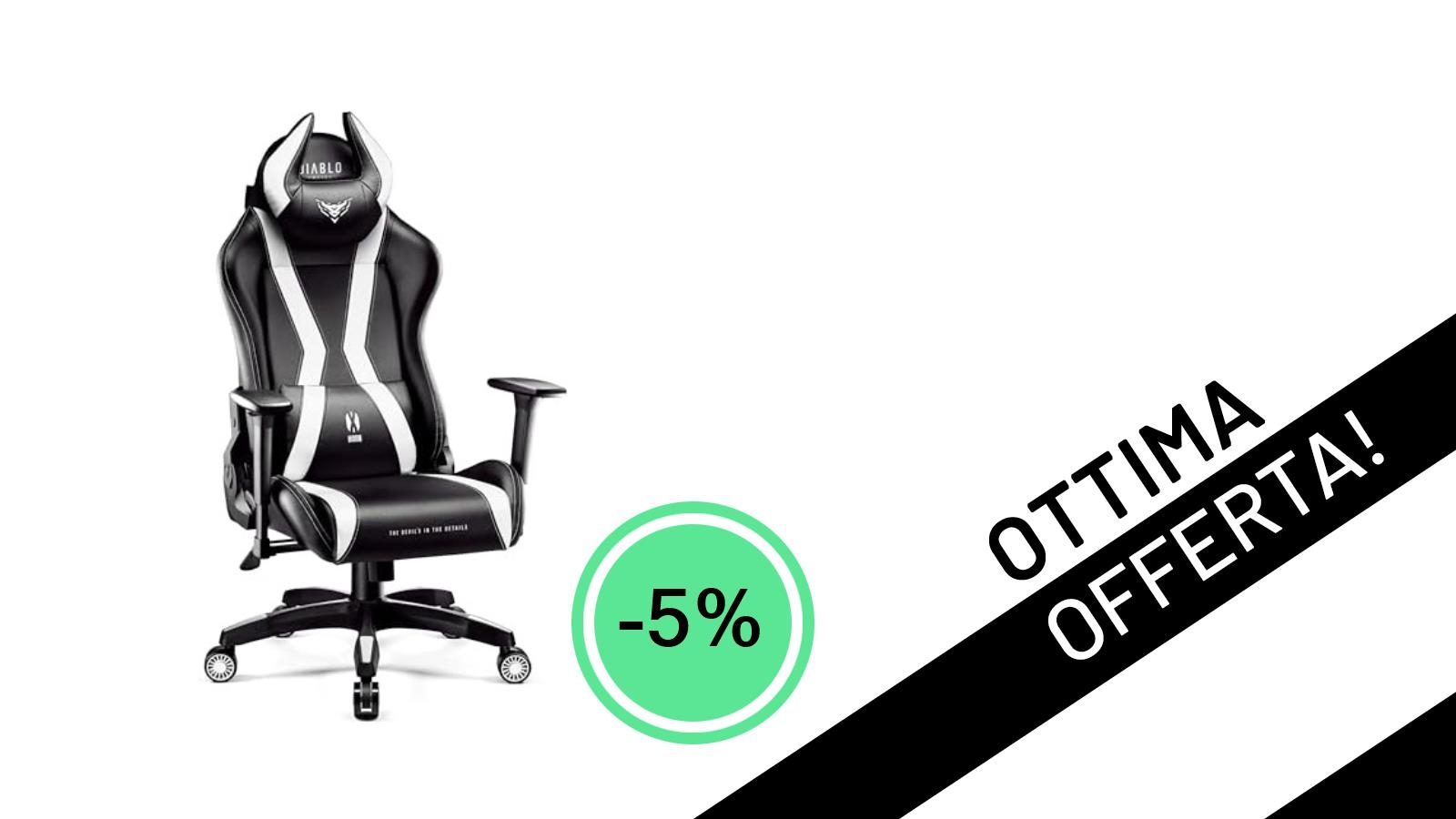 Offerta Imperdibile: la Sedia Gaming DIABLO X-Horn 2.0 King (XL) con il 5% di Sconto a Soli 246,99€!