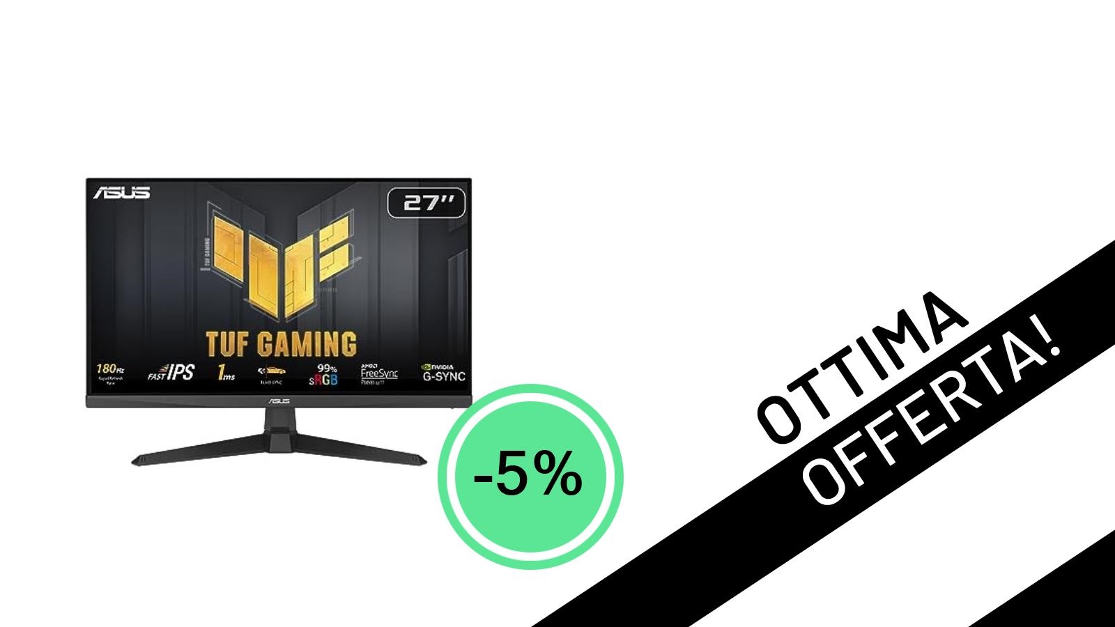 ASUS TUF Gaming VG279Q3A: Il Monitor da 180Hz Scontato del 5% a soli 122,55€!