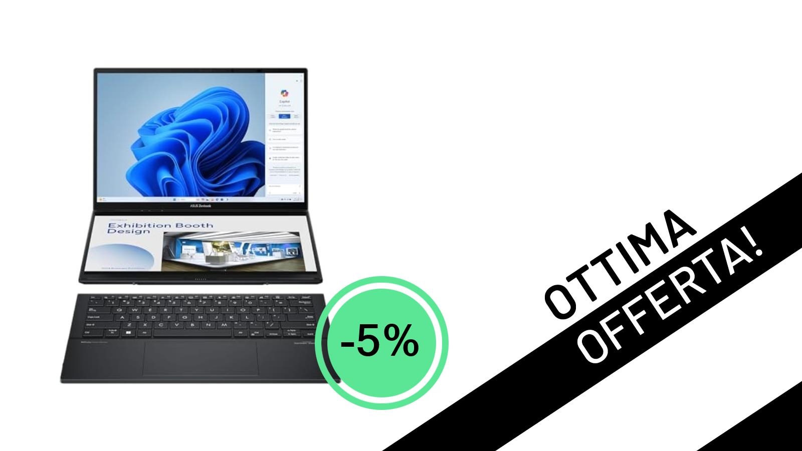 ASUS Zenbook Duo UX8406CA: Il Notebook con Doppio Schermo OLED al Minimo Storico