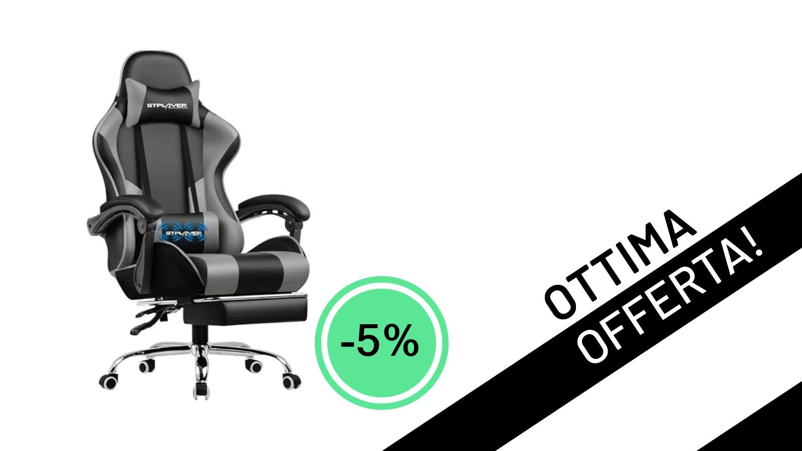 Comfort e Stile al 5% di Sconto: La Sedia Gaming GTPLAYER è Tua a soli 137,17€!