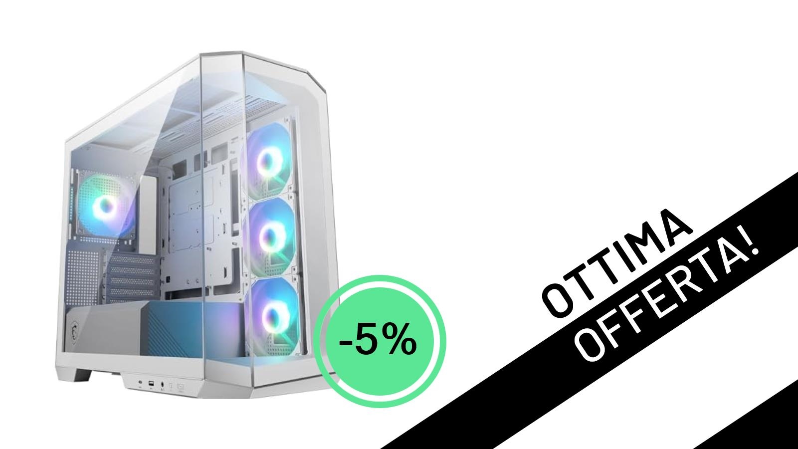 Offerta Imperdibile: Il Case MSI MAG PANO M100R PZ WHITE Scontato del 5% per il Tuo PC da Sogno!